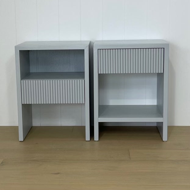 Alice Bedside Table Grey High or Low Drawer